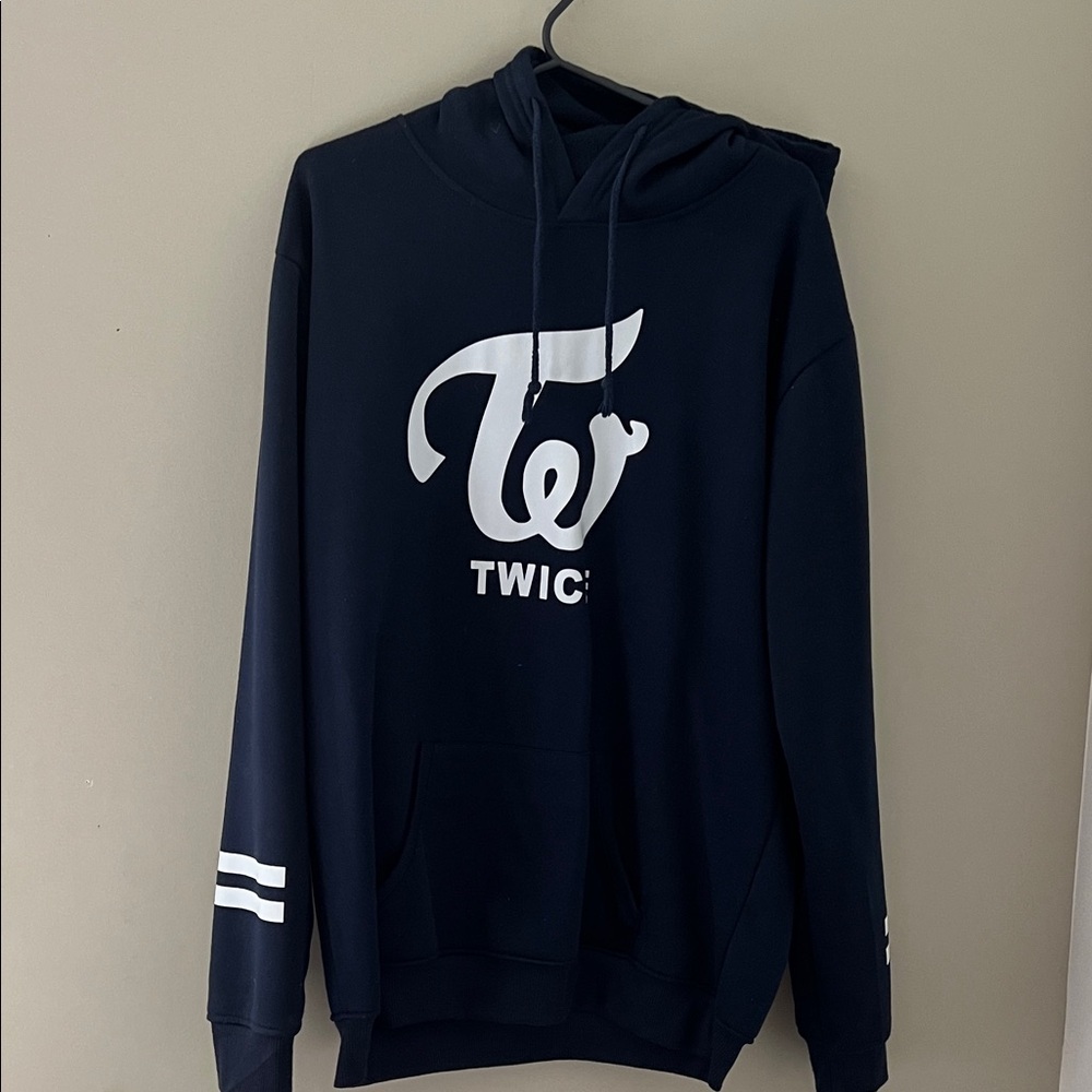 Twice Logo Navy Blue Hoodie